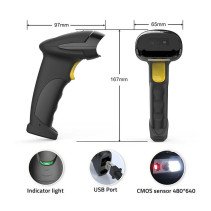 QOLTEC WIRED USB BARCODE READER / QR CODE SCANNER | 1D 2D |