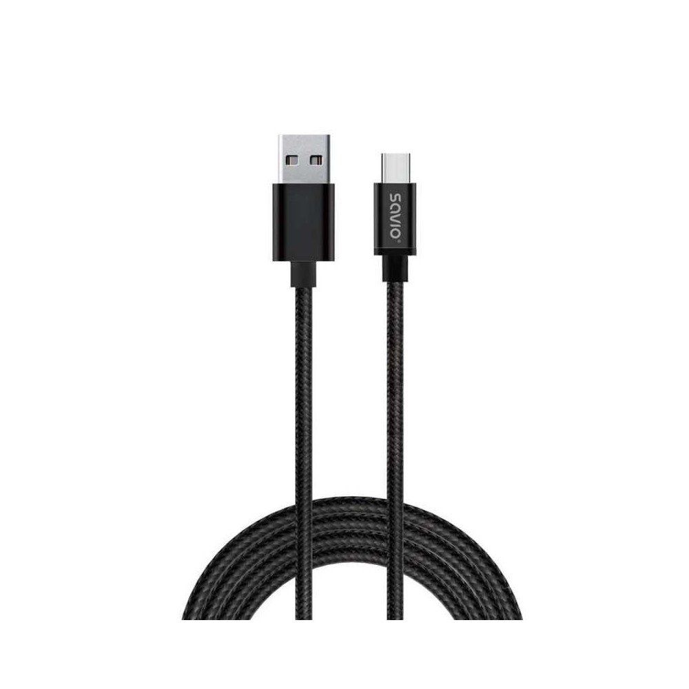 SAVIO CL-129 USB - TYPE C CABLE 2.1A 2M BLACK
