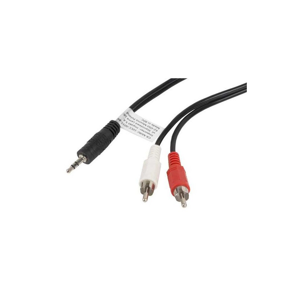 LANBERG 3.5MM 3-PIN (M) TO 2 X RCA (M) ADAPTER CABLE