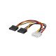 SAVIO MOLEX 4 PIN (M) – 2X SATA 15 PIN (F) 0.18M AK-13