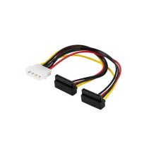 SAVIO POWER CABLE MOLEX 4 PIN (M) TO 2x SATA 15 PIN (F) ANGLED AK-19