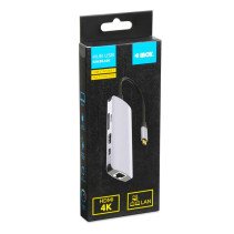 I-BOX MULTIPORT ADAPTER USB-C 3.2 G1 TO HDMI 4K/ 3X USB3.0/ USB-C / RJ45 / SD/TF
