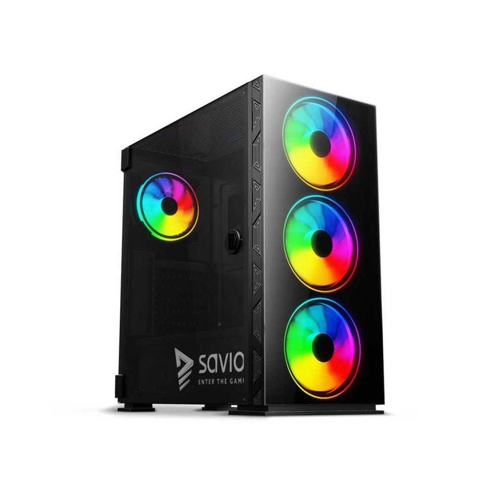 SAVIO ATX MID-TOWER CASE PRIME X1 ARGB GLASS