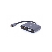 CABLEXPERT ADAPTER USB-C (M) TO HDMI (F) / VGA (F) D-SUB GREY A-USB3C-HDMIVGA-01