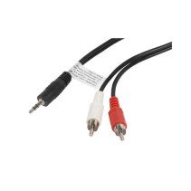 LANBERG 3.5MM 3-PIN (M) TO 2 X RCA (M) ADAPTER CABLE