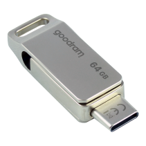 GOODRAM USB 3.2 GEN 1 TYPE A / USB TYPE-C 64GB ODA3 SILVER