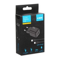 I-BOX C42 WALL CHARGER USB-C PD3.0 33W / USB-A QC3.0 WITH USB-C CABLE 1M BLACK