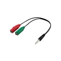 SAVIO 3.5MM 4-PIN (M) TO 2X 3.5MM (F) 0.20M ADAPTER CABLE CLS-13
