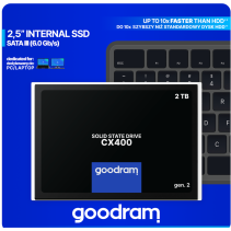 GOODRAM CX400 G.2 SSD 2.5'' 3D NAND SATA III 2TB (READ:550MB/s / WRITE:500MB/s)