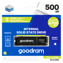 GOODRAM PX600 G.4 500GB NVME PCIe 4x4 M.2 2280 (READ:4700MB/s/WRITE:1700MB/s)
